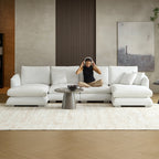 Feathers U-Shaped Sectional Couch 140-200 Inches