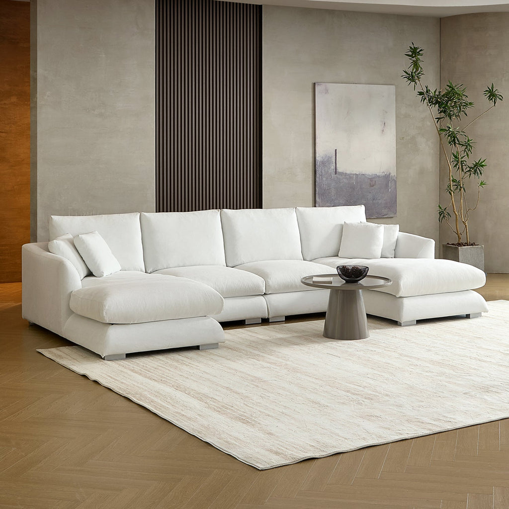 Feathers U-Shaped Sectional Couch 140-200 Inches