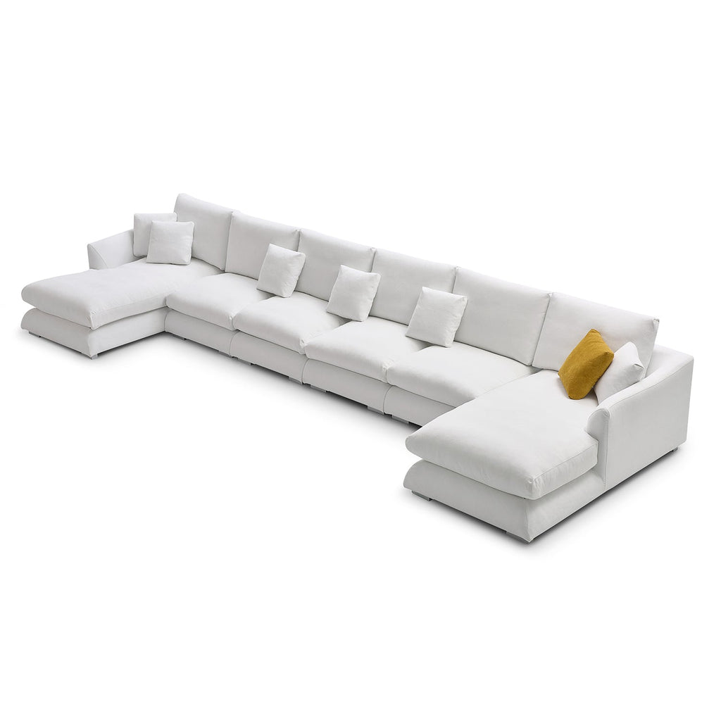Feathers U-Shaped Sectional Couch 140-200 Inches