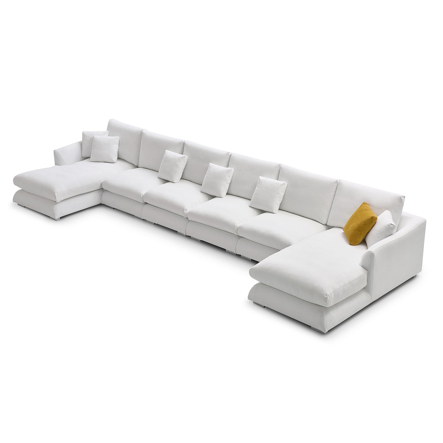 Feathers U-Shaped Sectional Couch 140-200 Inches