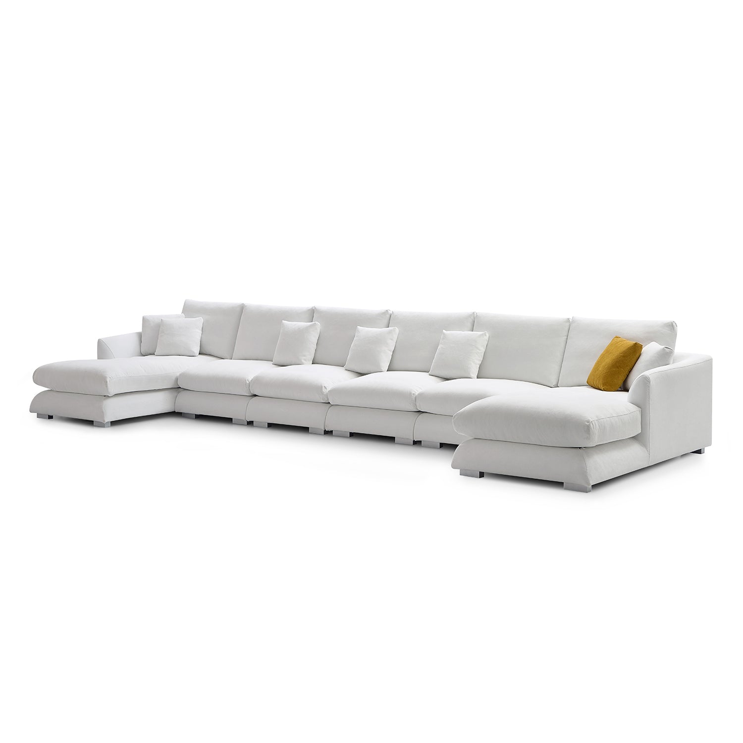 Feathers U-Shaped Sectional Couch 140-200 Inches
