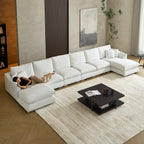 Feathers U-Shaped Sectional Couch 140-200 Inches