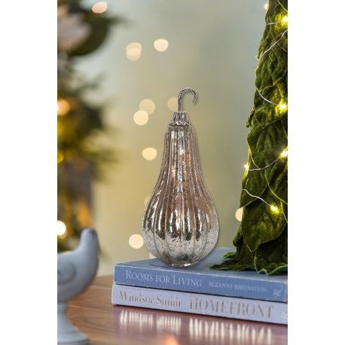 Foil Mercury Glass Gourd - Fall Harvest Thanksgiving Decor