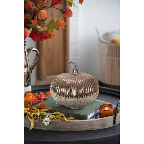 Foil Mercury Glass Pumpkin - Harvest Festival Table Decor
