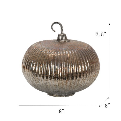 Foil Mercury Glass Pumpkin - Harvest Festival Table Decor