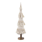 Fringed Cone Decor with Wooden Base
