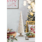 Fringed Cone Decor with Wooden Base