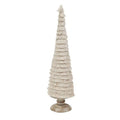 Fringed Cone Decor with Wooden Base