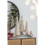 Fringed Cone Decor with Wooden Base