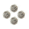 Frosted Christmas Ornaments Set of 4 Natural Sparkling Twig Balls