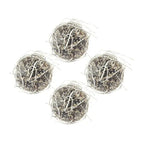 Frosted Christmas Ornaments Set of 4 Natural Sparkling Twig Balls