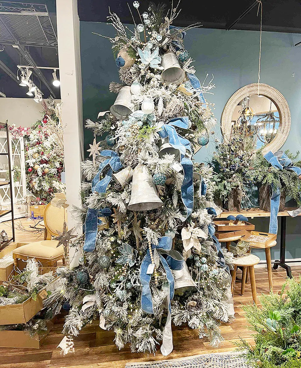 Frosted Christmas Ornaments Set of 4 Natural Twig Balls 5 Inch