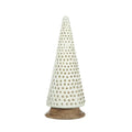 Glass Christmas Cone Tree Decor-Cream