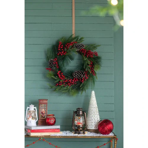 Glass Christmas Cone Tree Decor-Cream