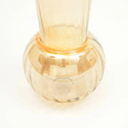 Gold Ribbed Bud Vase with Scalloped Rim 6.2 Inch Modern Home Decor