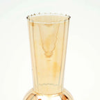 Gold Ribbed Bud Vase with Scalloped Rim 6.2 Inch Modern Home Decor