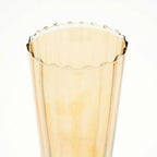 Gold Ribbed Bud Vase with Scalloped Rim 6.2 Inch Modern Home Decor