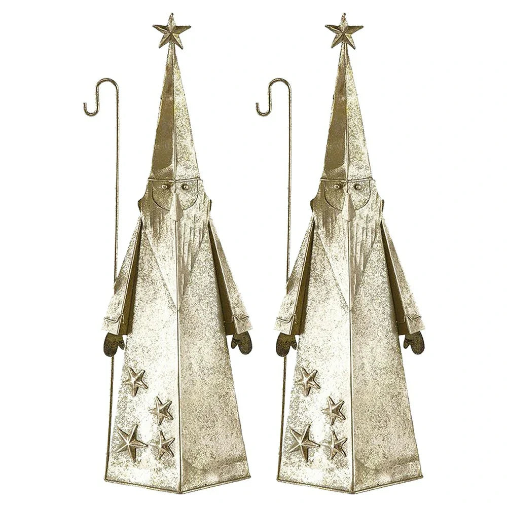Gold Santa Decor Set of 2