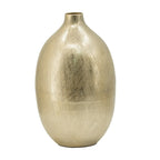 Gold Streak Aluminum Vase 13.5 Inch Modern Metallic Floor Decor