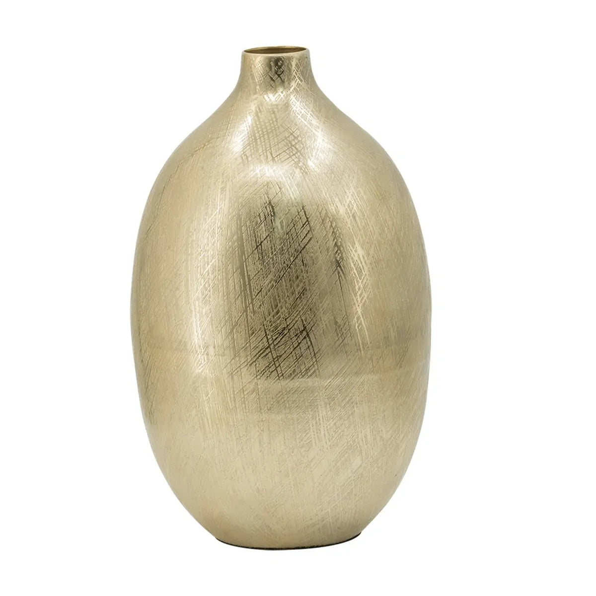 Gold Streak Aluminum Vase 13.5 Inch Modern Metallic Floor Decor