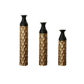Gold and Black Scale Texture Metal Floor Vases Set of 3 Modern Home Decor