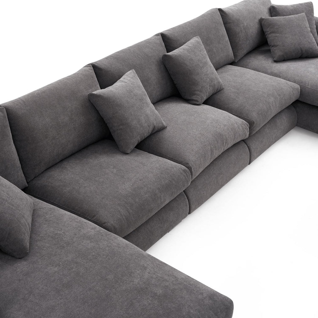 Feathers U-Shaped Sectional Couch 140-200 Inches