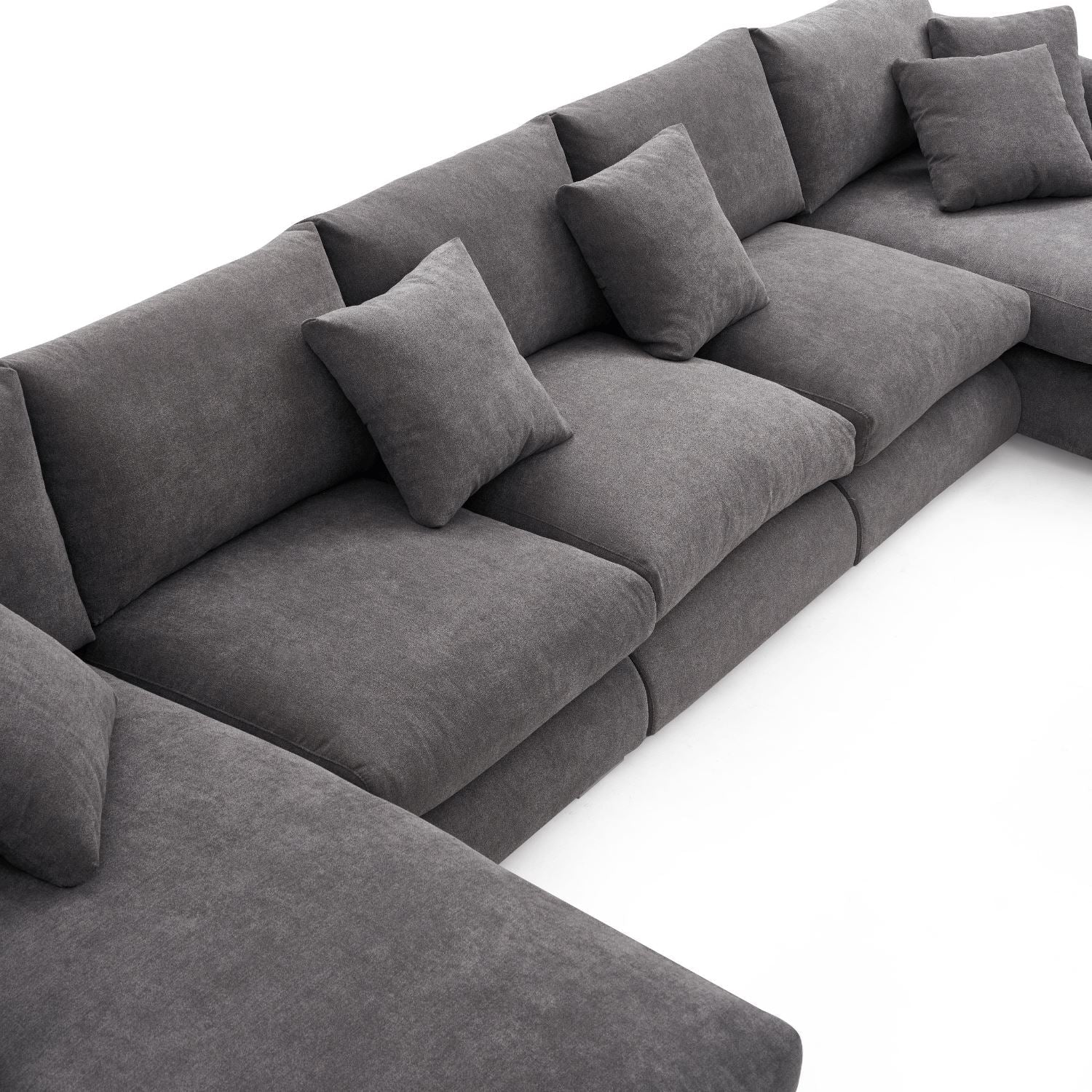 Feathers U-Shaped Sectional Couch 140-200 Inches