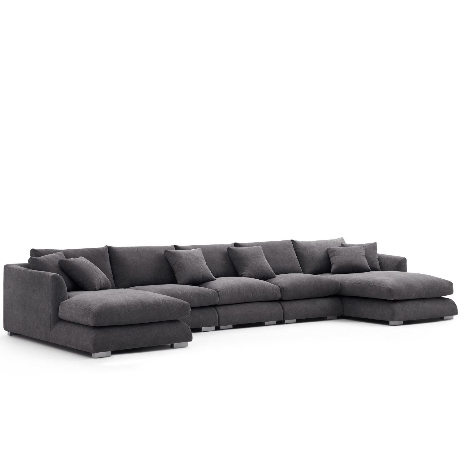Feathers U-Shaped Sectional Couch 140-200 Inches