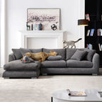 Feathers Sectional Couch Chaise Lounge 88-170 Inches