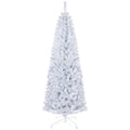 6ft Slim Artificial Christmas Tree, Unlit White Pencil Xmas Tree