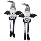 Halloween Gnome Decor with Wings and Plaid Hat 2 pcs