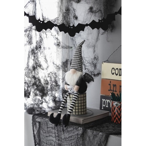 Halloween Gnome Decor with Wings and Plaid Hat 2 pcs