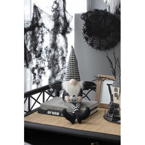 Halloween Gnome Decor with Wings and Plaid Hat 2 pcs