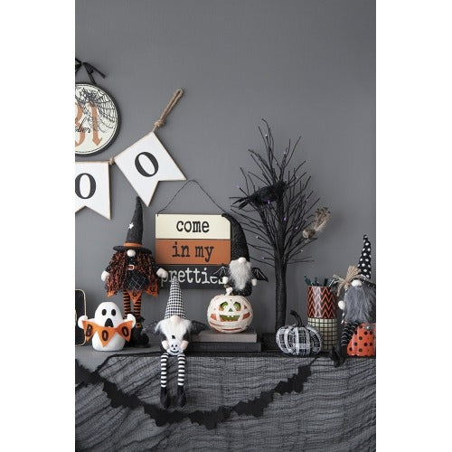 Halloween Gnome Decor with Wings and Plaid Hat 2 pcs