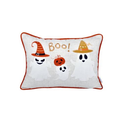 Halloween Boo Ghost Pillow-White