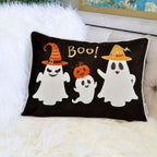 Halloween Boo Ghost Pillow-Black