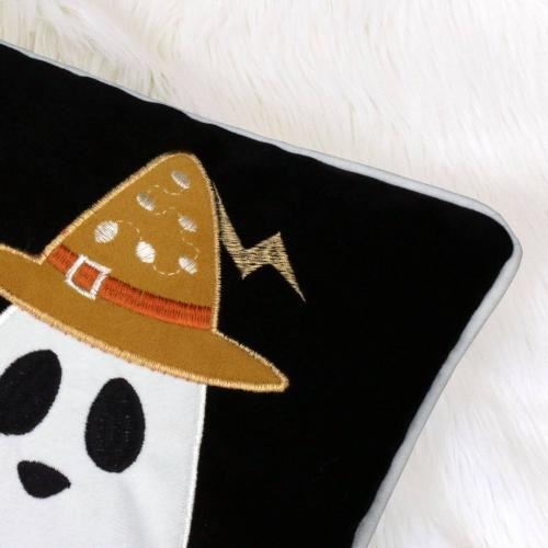Halloween Boo Ghost Pillow-Black