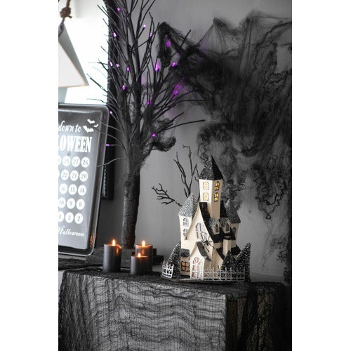 Halloween Cardboard Lighted Haunted House Tabletop Battery Powered