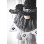Halloween Decor Fabric Black Gnome with 'Boo' Banner