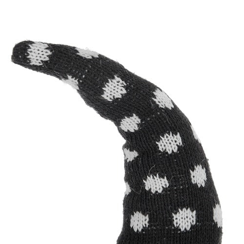 Halloween Decor Fabric Sitting Black Gnome With Broomstick