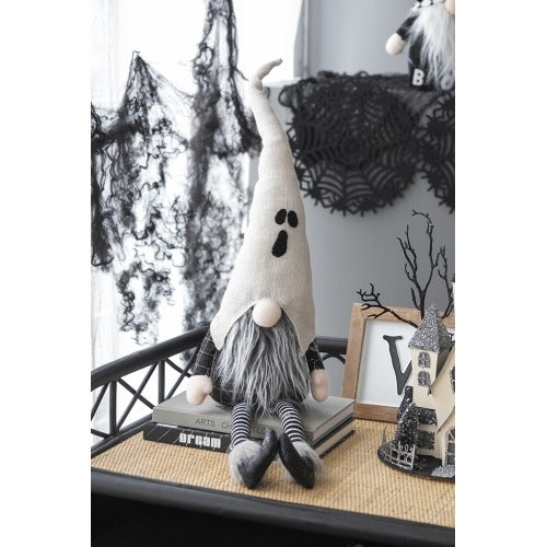 Halloween Decor Fabric Sitting Gnome Ghost Hat