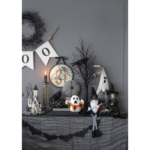 Halloween Decor Fabric Sitting Gnome Ghost Hat