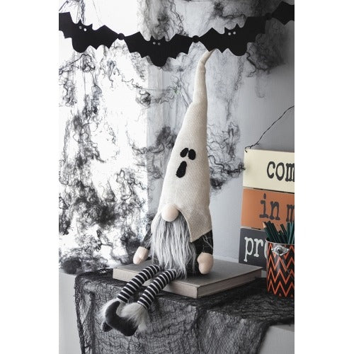 Halloween Decor Fabric Sitting Gnome Ghost Hat