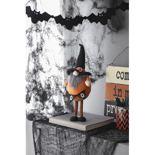2 pcs Fabric Standing Orange Gnome Holding Banner