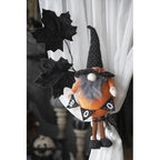 2 pcs Fabric Standing Orange Gnome Holding Banner