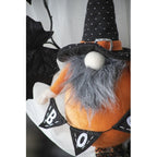 2 pcs Fabric Standing Orange Gnome Holding Banner