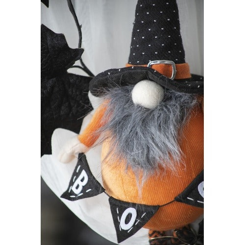 2 pcs Fabric Standing Orange Gnome Holding Banner