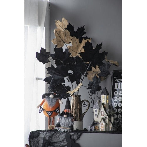 2 pcs Fabric Standing Orange Gnome Holding Banner