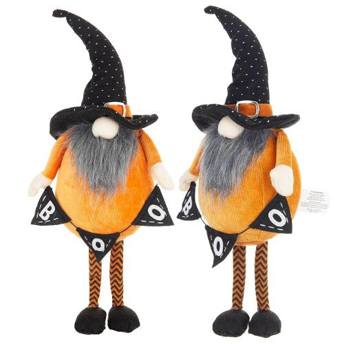 2 pcs Fabric Standing Orange Gnome Holding Banner