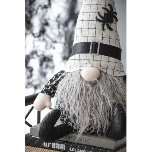 Halloween 2 pcs - Fabric Sitting Gnomes with White Hat and Spider